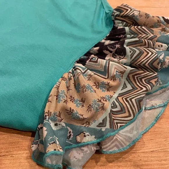NWOT Multiples Womens Turquoise Pullover tunic Lagenlook Boho Beachy artsy M - Picture 4 of 11